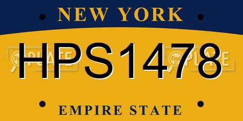 HPS1478 New York License Plate