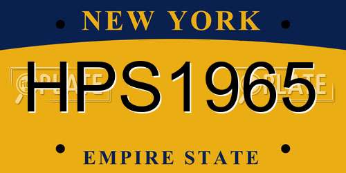 HPS1965 New York License Plate