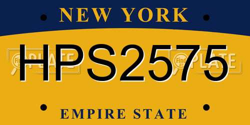 HPS2575 New York License Plate
