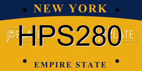HPS280 New York License Plate