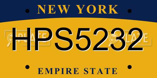HPS5232 New York License Plate