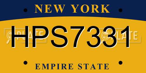 HPS7331 New York License Plate