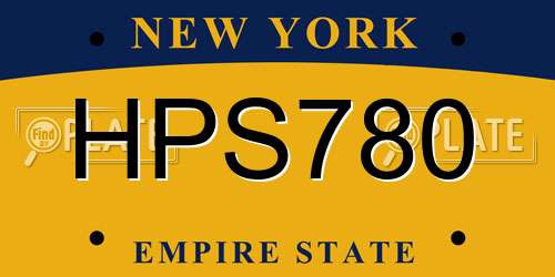HPS780 New York License Plate