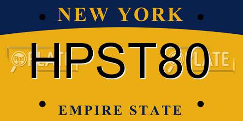 HPST80 New York License Plate