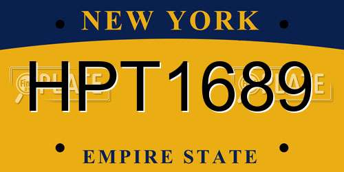 HPT1689 New York License Plate