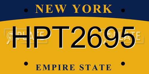 HPT2695 New York License Plate