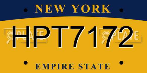 HPT7172 New York License Plate