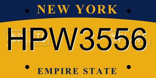 HPW3556 New York License Plate
