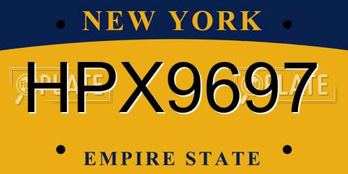 HPX9697 New York License Plate