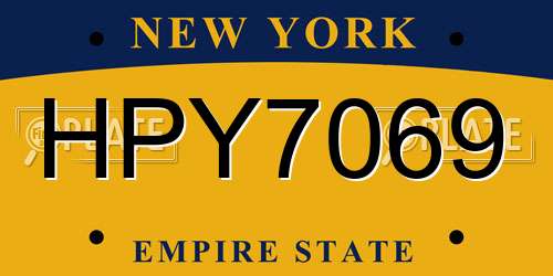 HPY7069 New York License Plate