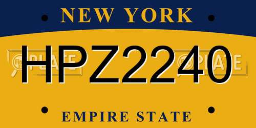 HPZ2240 New York License Plate