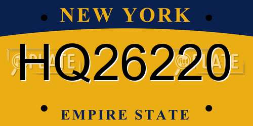 HQ26220 New York License Plate