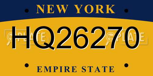 HQ26270 New York License Plate