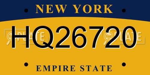 HQ26720 New York License Plate