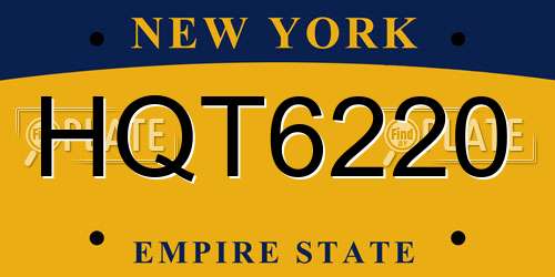 HQT6220 New York License Plate