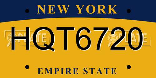 HQT6720 New York License Plate