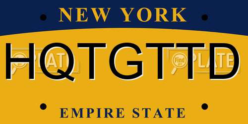 HQTGTTD New York License Plate