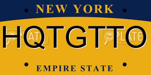 HQTGTTO New York License Plate