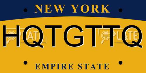 HQTGTTQ New York License Plate