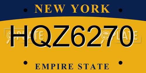 HQZ6270 New York License Plate