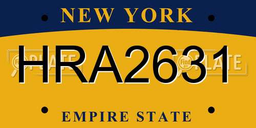 HRA2631 New York License Plate