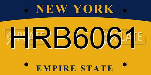 HRB6061 New York License Plate