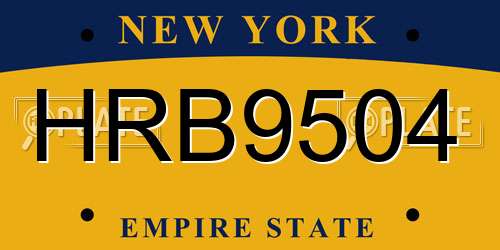 HRB9504 New York License Plate