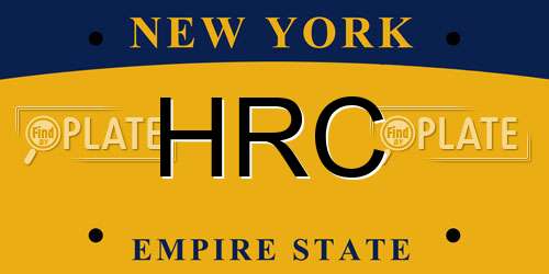 HRC New York License Plate