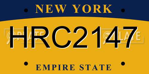 HRC2147 New York License Plate