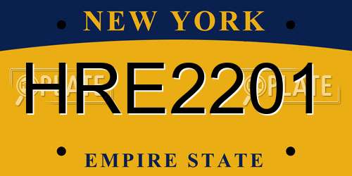 HRE2201 New York License Plate
