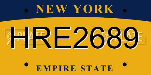 HRE2689 New York License Plate