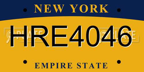 HRE4046 New York License Plate