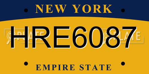 HRE6087 New York License Plate