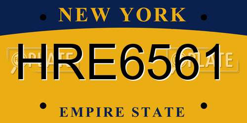 HRE6561 New York License Plate
