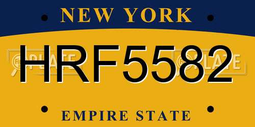 HRF5582 New York License Plate