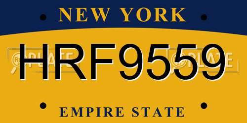 HRF9559 New York License Plate