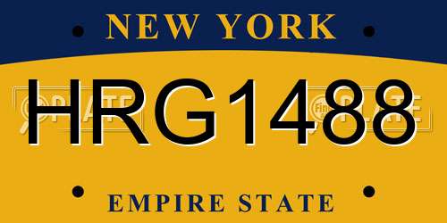 HRG1488 New York License Plate