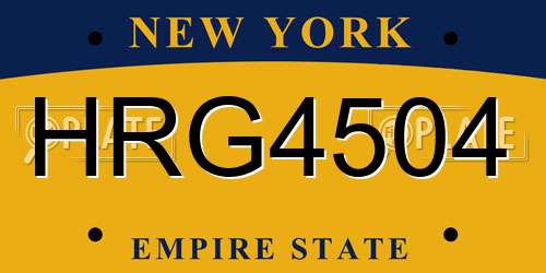 HRG4504 New York License Plate