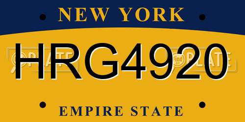 HRG4920 New York License Plate