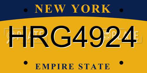 HRG4924 New York License Plate