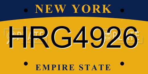 HRG4926 New York License Plate
