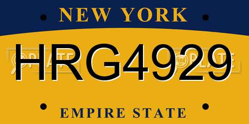 HRG4929 New York License Plate