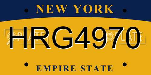 HRG4970 New York License Plate