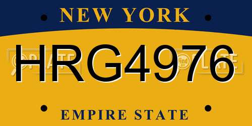 HRG4976 New York License Plate