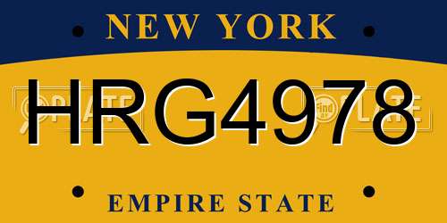 HRG4978 New York License Plate