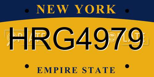 HRG4979 New York License Plate