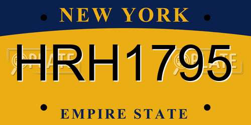 HRH1795 New York License Plate