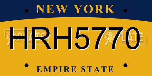 HRH5770 New York License Plate