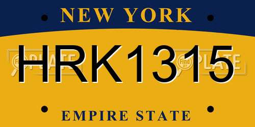 HRK1315 New York License Plate