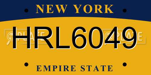 HRL6049 New York License Plate